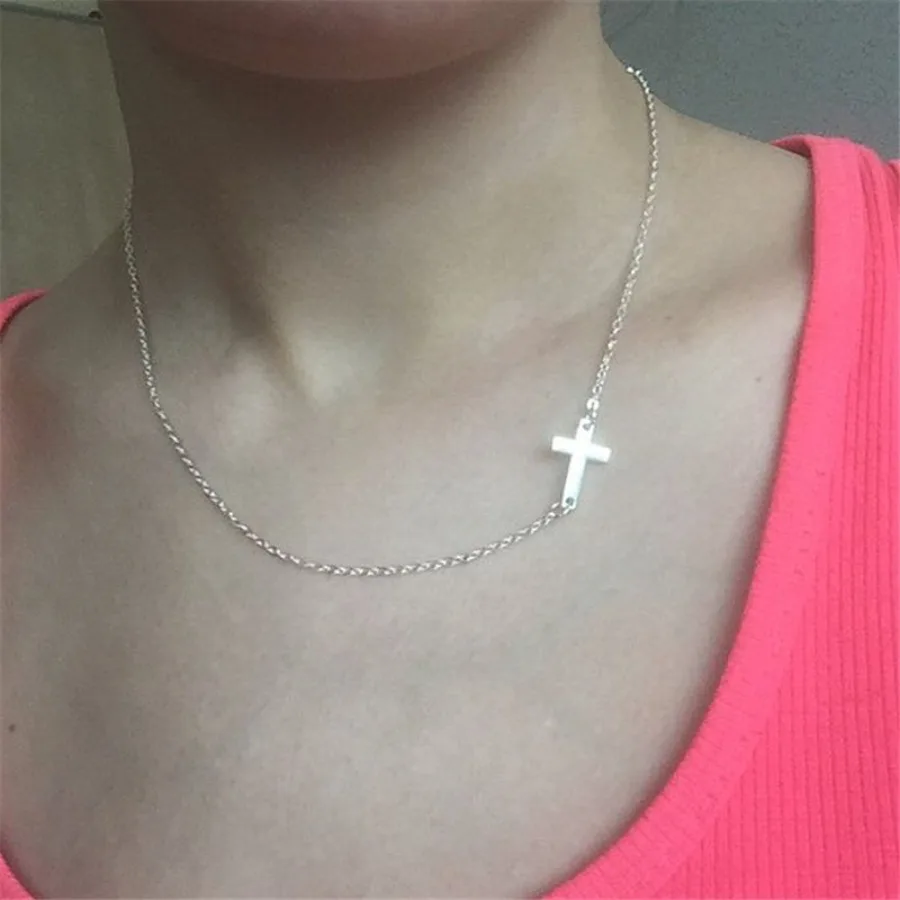 

Tewiky 18k Gold Silver Plated Simple Evil Eye Turquoise Cross Pendant Choker Necklace Simple Tiny Necklace for Women Girls