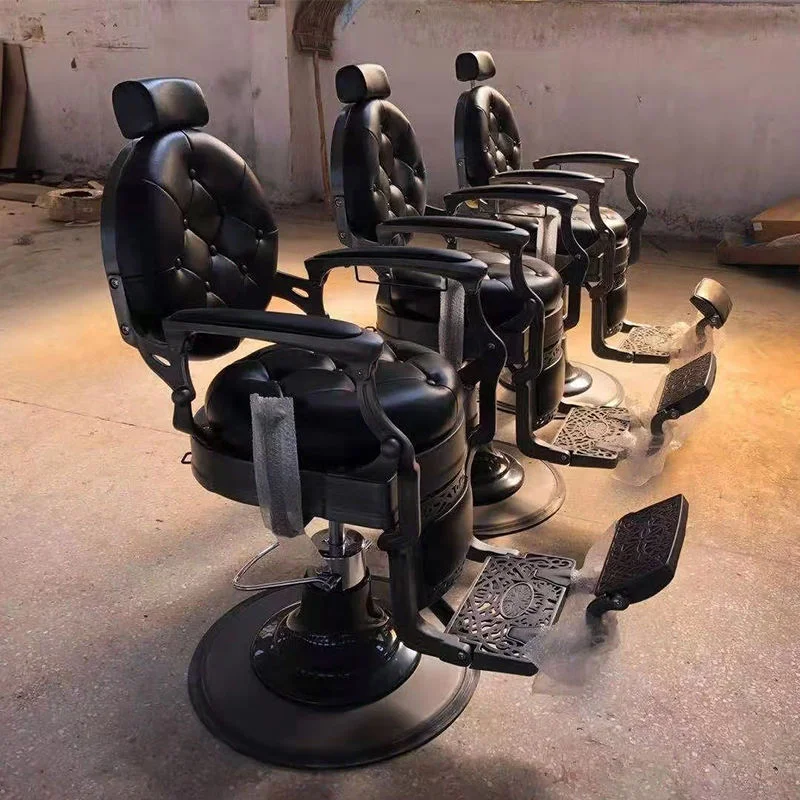 Up-to-date Product High Quality Vintage Style Hair Cutting Furniture Luxury Wholesale Black Beauty Barber Chair With Good Price