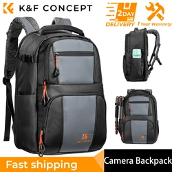 K&F Concept 30L Professional Camera Backpack Outdoor Travel Bag High Capacity 33*22*46cm with Rain Cover for Sony Canon Nikon