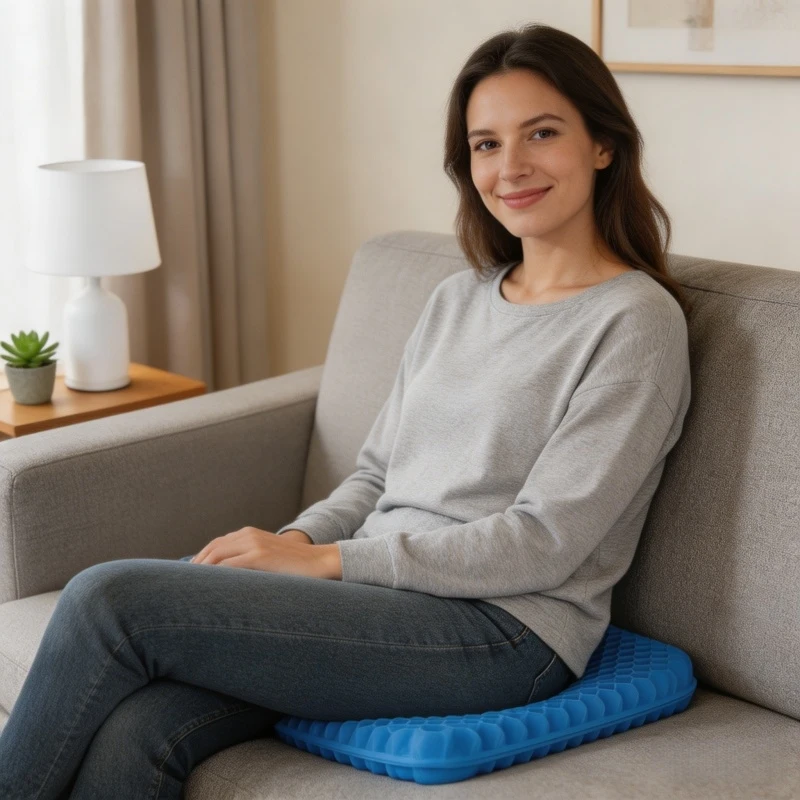 Gel-Sitzkissen für Zuhause, Büro, Auto und Rollstuhl, Atmungsaktiv mit Wabenstruktur zur Schmerzlinderung für den Sommer