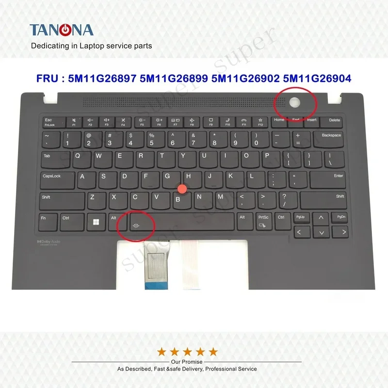 New 5M11G26897 5M11G26899 5M11G26902 5M11G26904 Black For ThinkPad T14s Gen 3 Palmrest Us Keyboard Bezel Upper Case