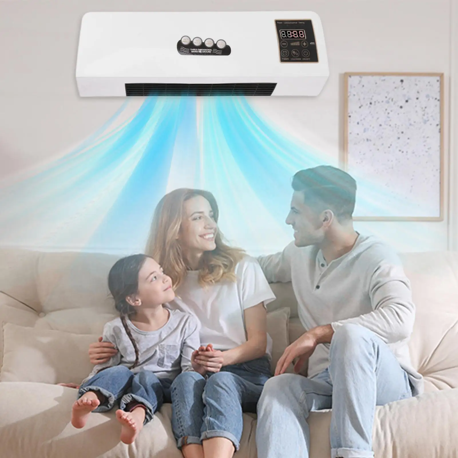 Aire acondicionado de pared, unidades de CA portátiles para habitaciones, accesorios de refrigeración de 2000W, unidad de ventana sin conductos para sala de estar, dormitorio, Rv