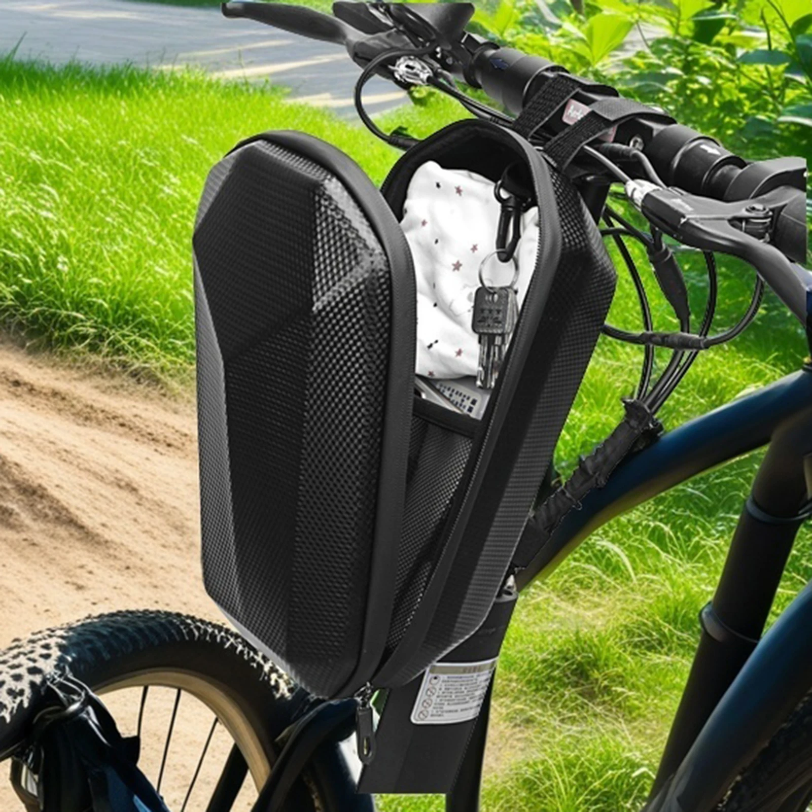4l eva casca dura-bolsa de guiador de bicicleta à prova d'água preto durável armazenamento de ciclismo para acessórios de bicicleta elétrica