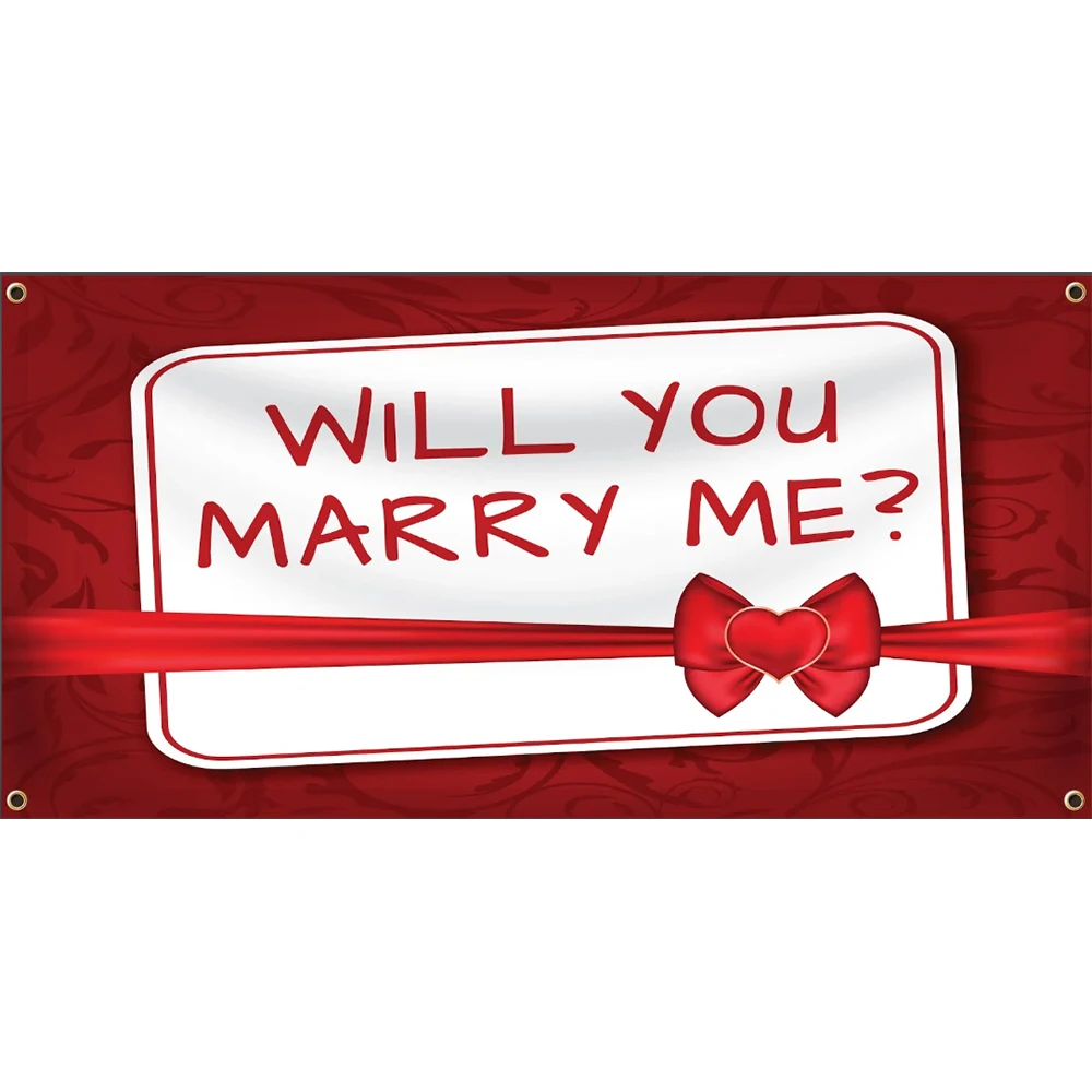 2X4FT WILL YOU MARRY ME HOME balloons flags custom 4grommets BANNER