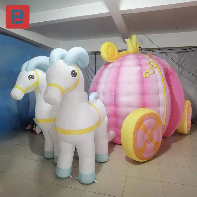Inflatable carriage, pink inflatable princess carriage for girls' birthday party decoration, outdoor festival · decoration