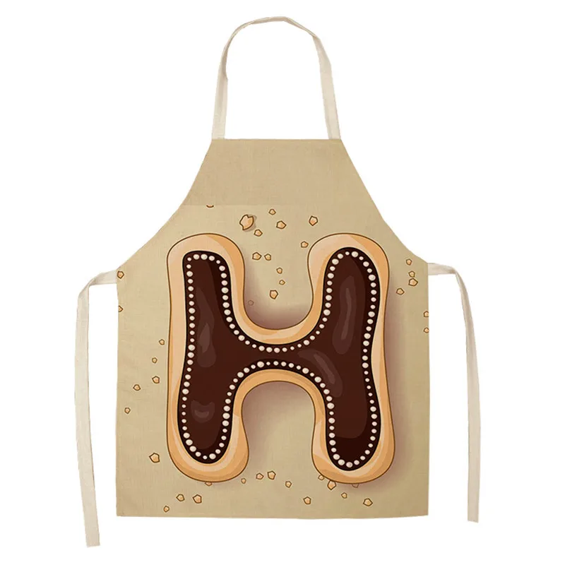 Alphabet Pattern Kitchen Apron Sleeveless Linen Children's Bib  Cooking Baking BBQ Household Cleaning Tools 47X38CM 68X55CM