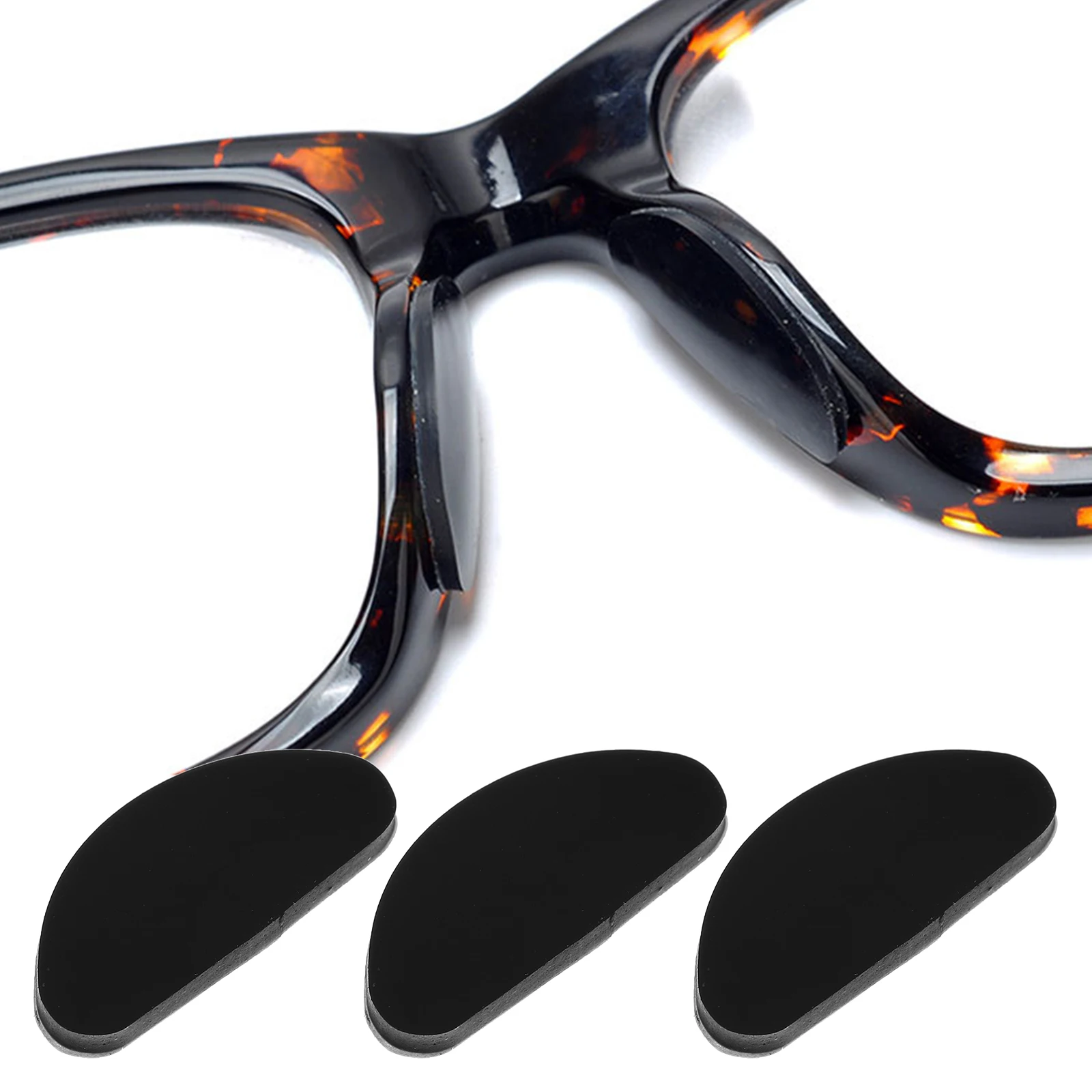 

30pcs D Shaped Silicone Nose Pads for Glasses Black Frame Accessories Reusable Non Slip Eyeglass Support Comfort Durability