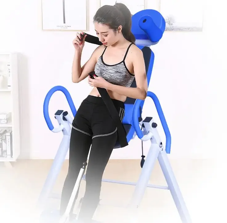 Inversion Table with Adjustable Headrest, Reversible Ankle Holders with Therapy