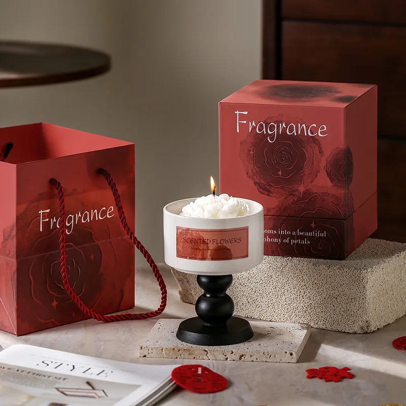 

Натуральный соевый воск, ароматерапия, цветочная свеча, подарочный керамический ароматизатор, набор для женщин, подарки для спальни, отеля, дома, долговечный ароматизатор