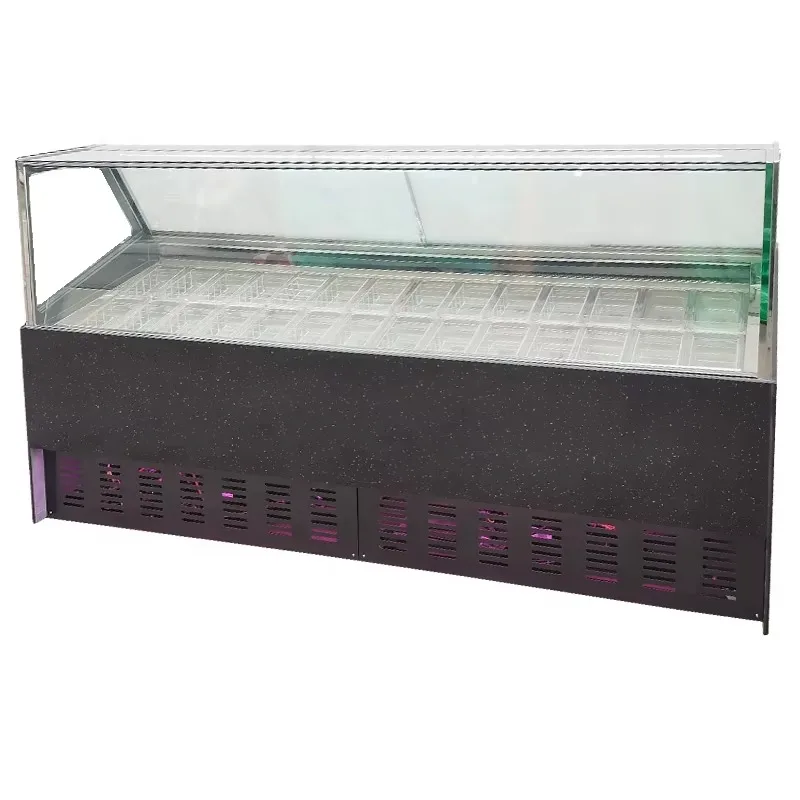 Customized Commercial Refrigerated Display Freezer 30 Trays  Gelato Showcase Ice Cream Display Freezer