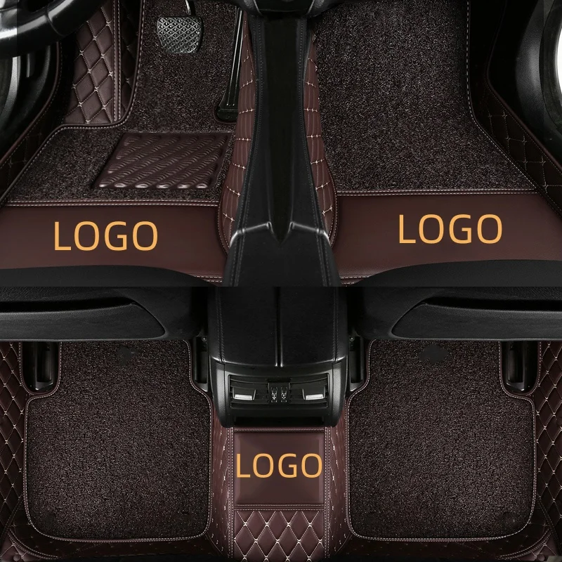 

HLJHWQ Custom Stripe Nappa Leather 5D Car Floor Mats for Renault Kadjar 2015-2019 Duster Fluence Koleos Interior Accessories Car