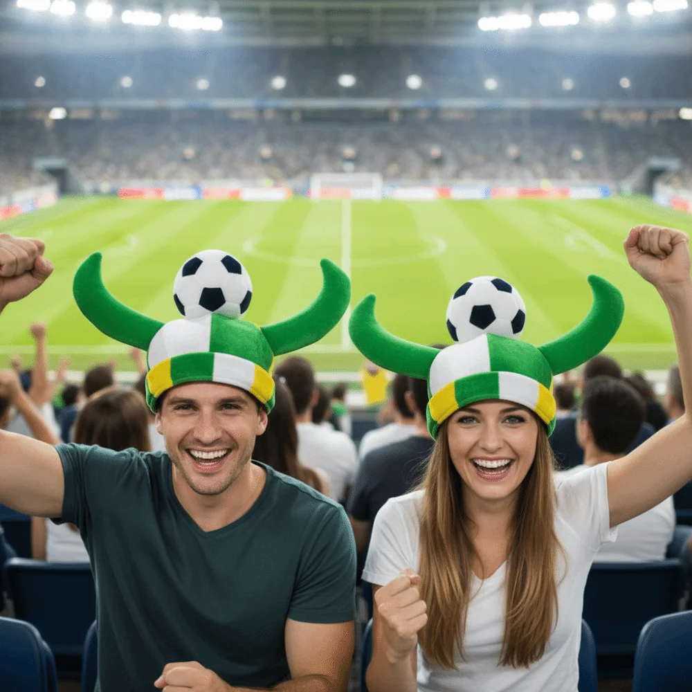 Soft Material Soccer Fan Horn Hat One Size Fits Most Lightweight and Breathable Ox Horn Football Cap Durable Stitching