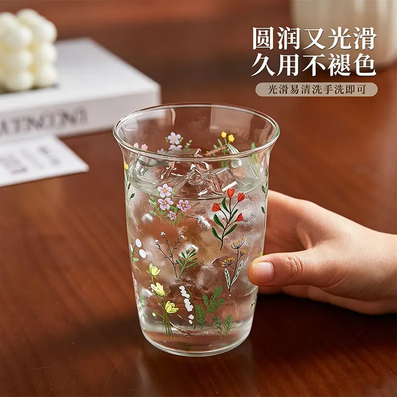 YFY high borosilicate glass random cup household high value milk  juice cup beverage water  girls coffee
