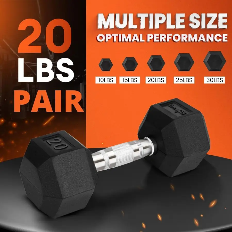 الكروم المطاط قبضة مغلفة عرافة الدمبل أوزان اليد مع المضادة للانزلاق 1030 رطل زوج #3