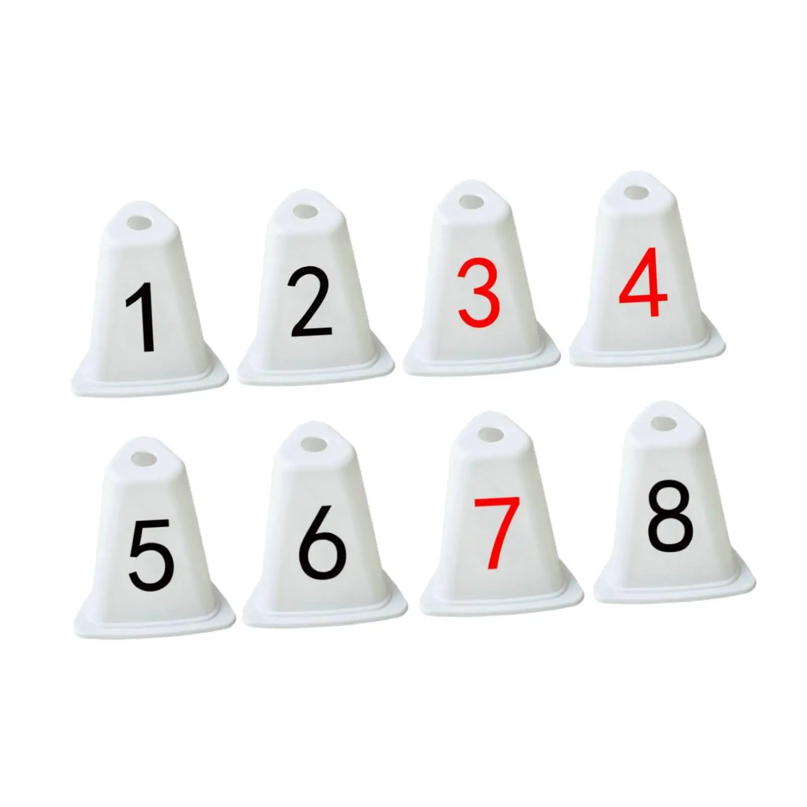 Portable Lane Divider Cones Track Markers ABS White Numbered Training Sign for Indoor Outdoor Sports