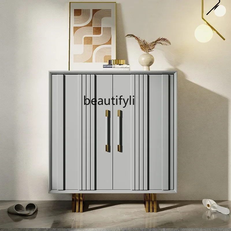

new Hallway Shoe Cabinet Gray Home Entrance Cabinet Italian Minimalist Living Room Curio Cabinet Lockerss