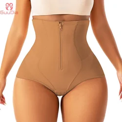GUUDIA Row Hook Zipper Closure Open Crotch Seamless Elastic Hem Butt Lifter Tummy Control Panties Women Body Shaper Shapewear