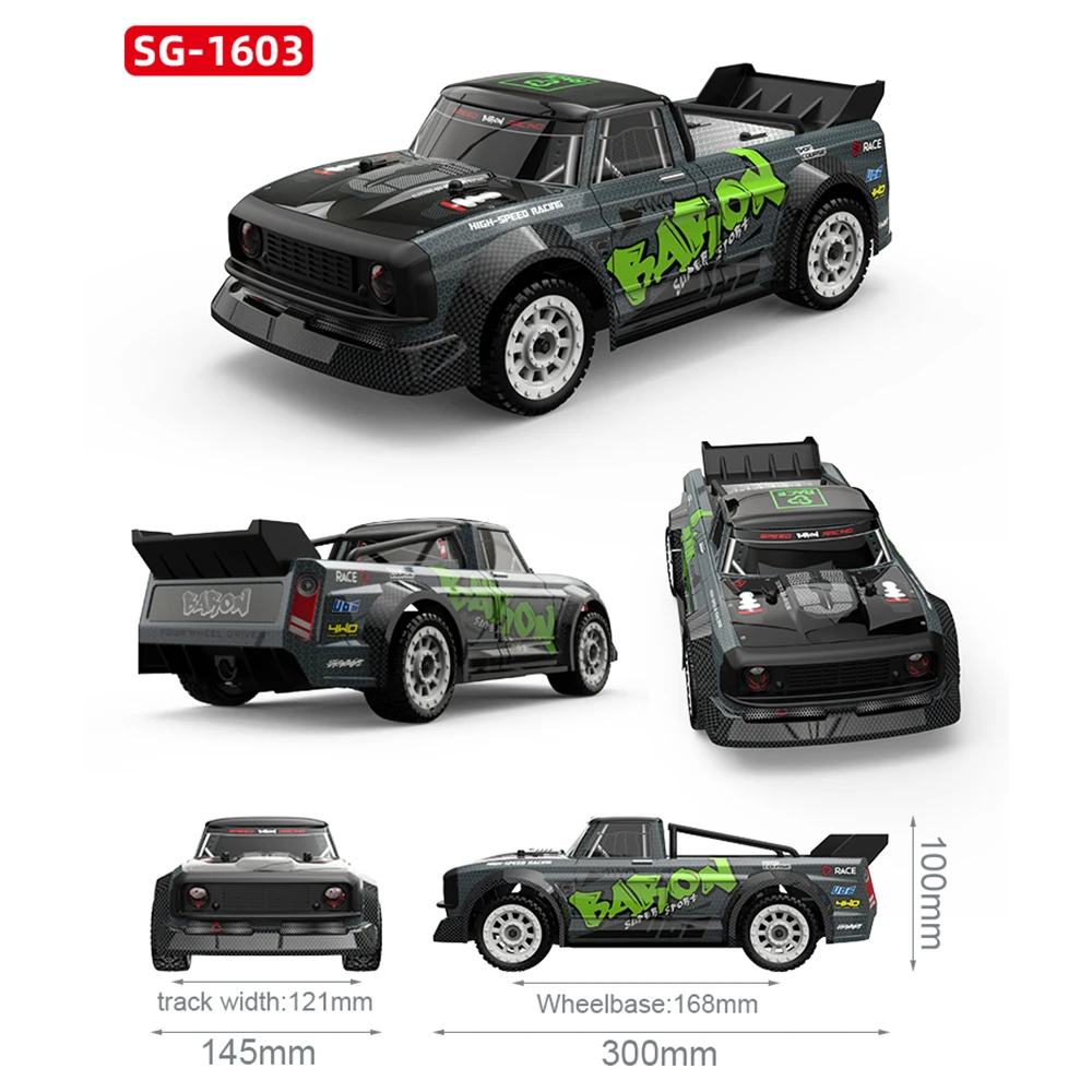 1:16 SG1603 RC Car 4WD Electric Racing Drift Car 30Km/H High Speed RTR Drifting Vehicle with ESP LED Light Toys for Children