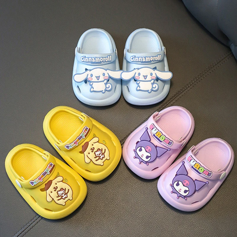 

Kawaii Sanrio Children Summer Slippers Anime Cartoon Kuromi Cinnamoroll Kid Indoor Slippers Home Non-Slip Flip-Flops Girl Gift