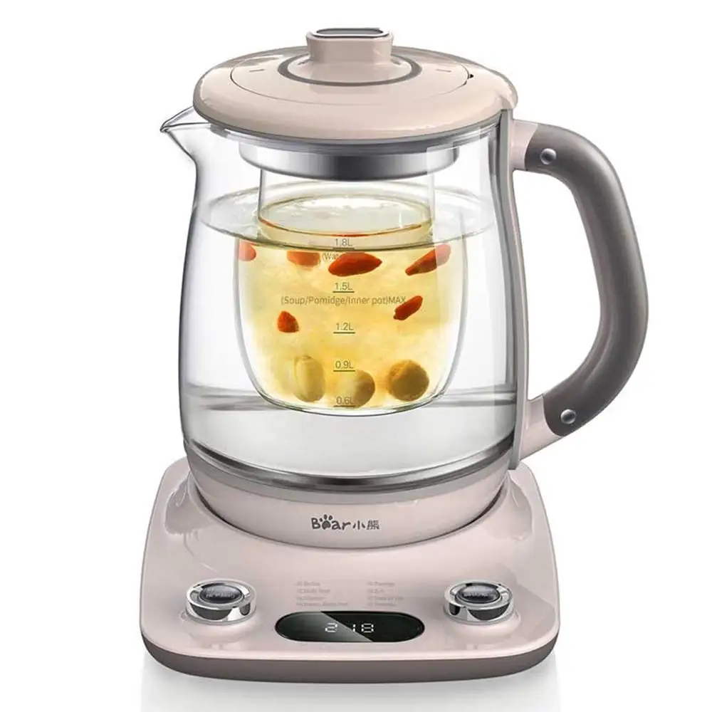 Bear YSH-C18R1 Health- Care Beverage Tea Maker and Kettle,Electric kettle with infuser, Durable 316 Stainless Steel & Glass Brew