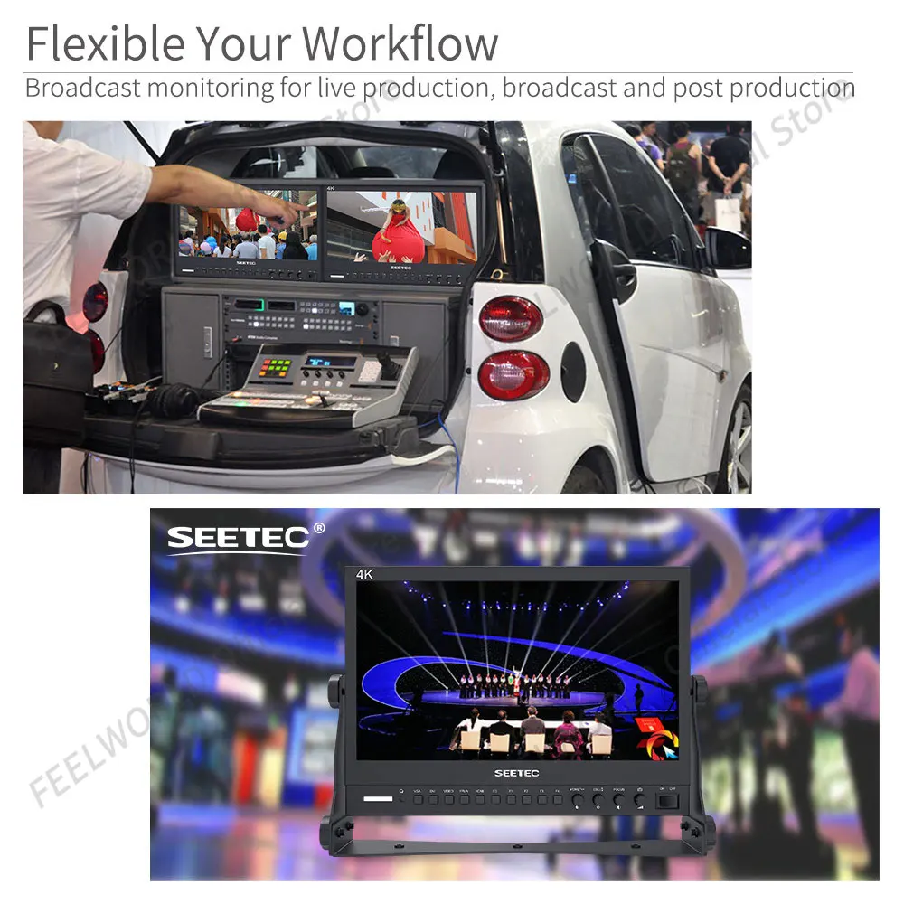 Seetec 4K133-9HSD-192(Original P133-9HSD) 13.3นิ้ว IPS 3G-SDI 4K HDMI LCD Broadcast Monitor Director Desktop อลูมิเนียมสำหรับ Live