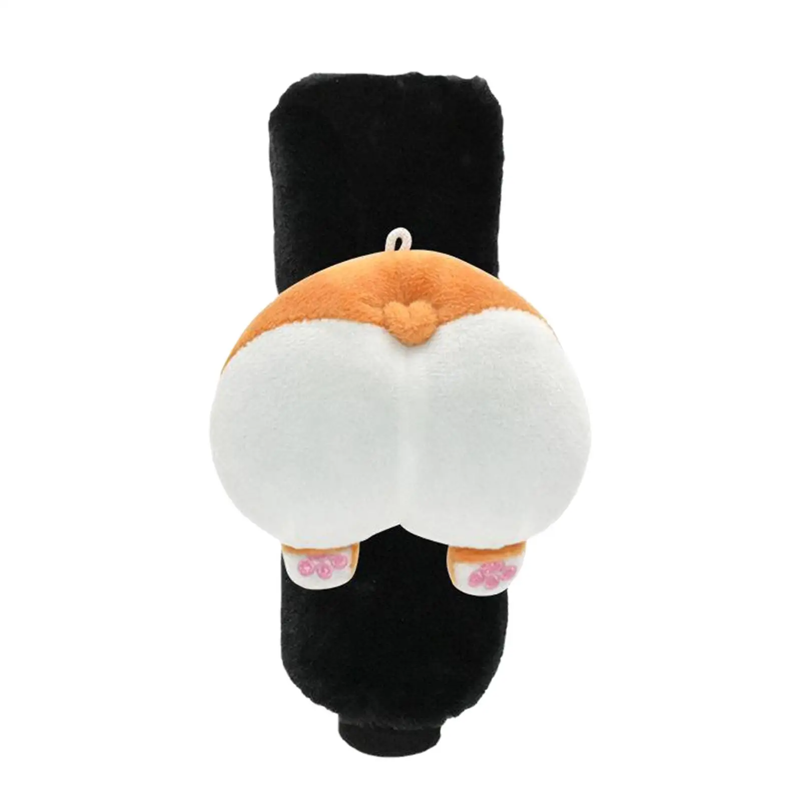 Car Knob Cover Soft Corgi Arse Short Plush AntiSlip Protector Decoration Cute Cartoon Car Handle Cover for Vehicles Men Women