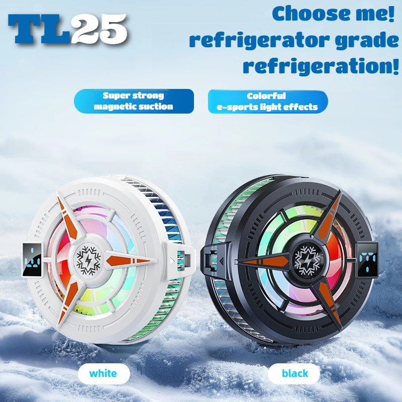 

TL25 Mobile Phone Cooler Ice Magnetic Back-clip Semiconductor 3 Levels Adjustment Silent Gaming Cooling Radiator for IOS Android