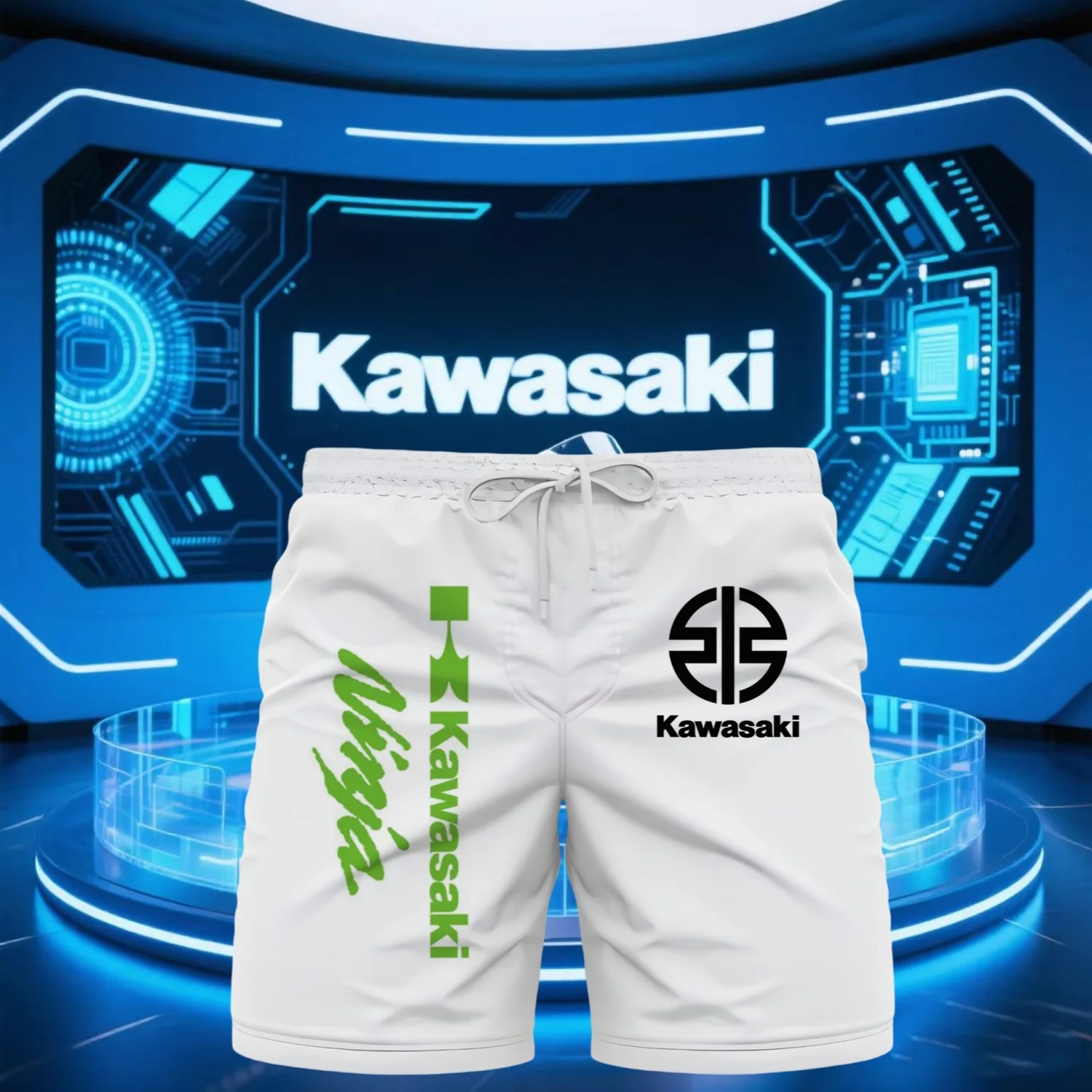 

Summer Popular Quick Drying Breathable Kawasaki Motorcycle Shorts and Off-road Motorcycle Sports Shorts, Outdoor Sports Shorts