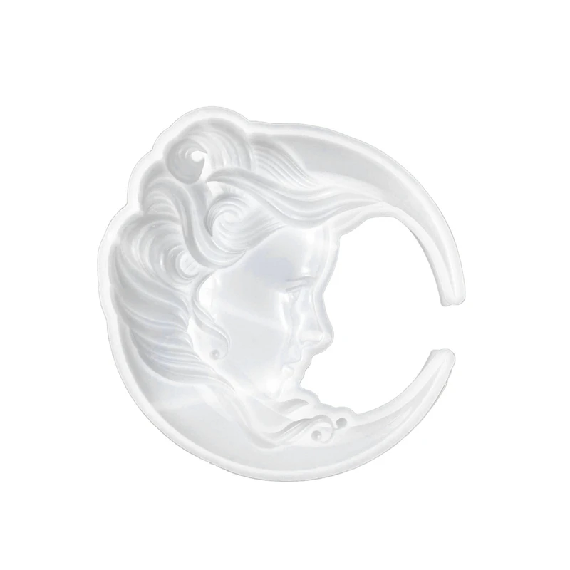 

Woman Face Moon Ornament Silicone Mould Crystal Resin Epoxy Craft Casting Mold Handmade Home Decoration Crafts