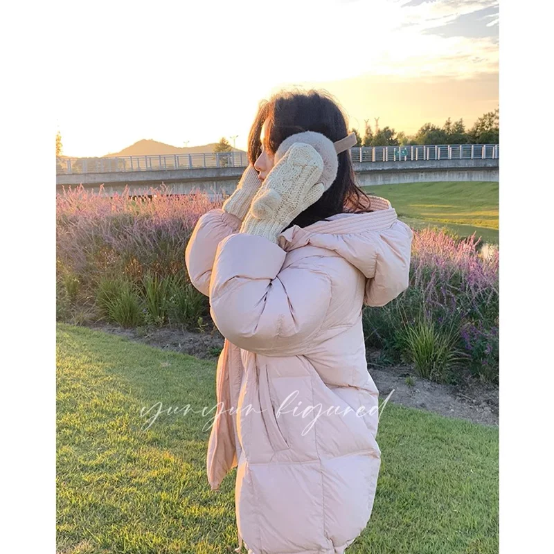 Down Jacket Women Coat Fashion American Keep Warm Streetwear New Hooded Down Feather Female Winter Short Outwear Warm Jacket