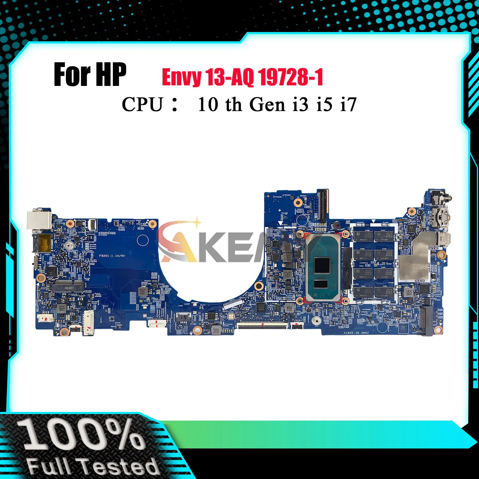 

19728-1 Материнская плата для ноутбука L70927-601 L72584-601 для HP Envy 13-AQ с процессором i5-1035G1 i7-1065G7, 8 ГБ ОЗУ, 100% полностью протестировано