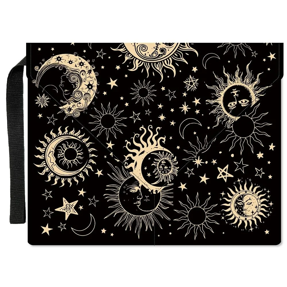 

Polyester Book Cover Notebook Wraps with Hook and Loop Rectangle Moon 400~420x285~305mm