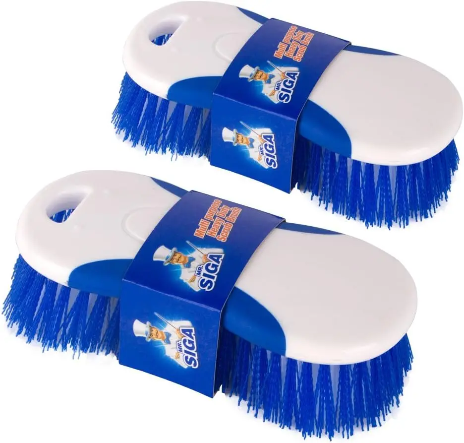 

Multi Purpose Heavy Duty Scrub Brush - Pack of 2, Strong Bristles for Kitchen, Bathroom, Tiles, Garage