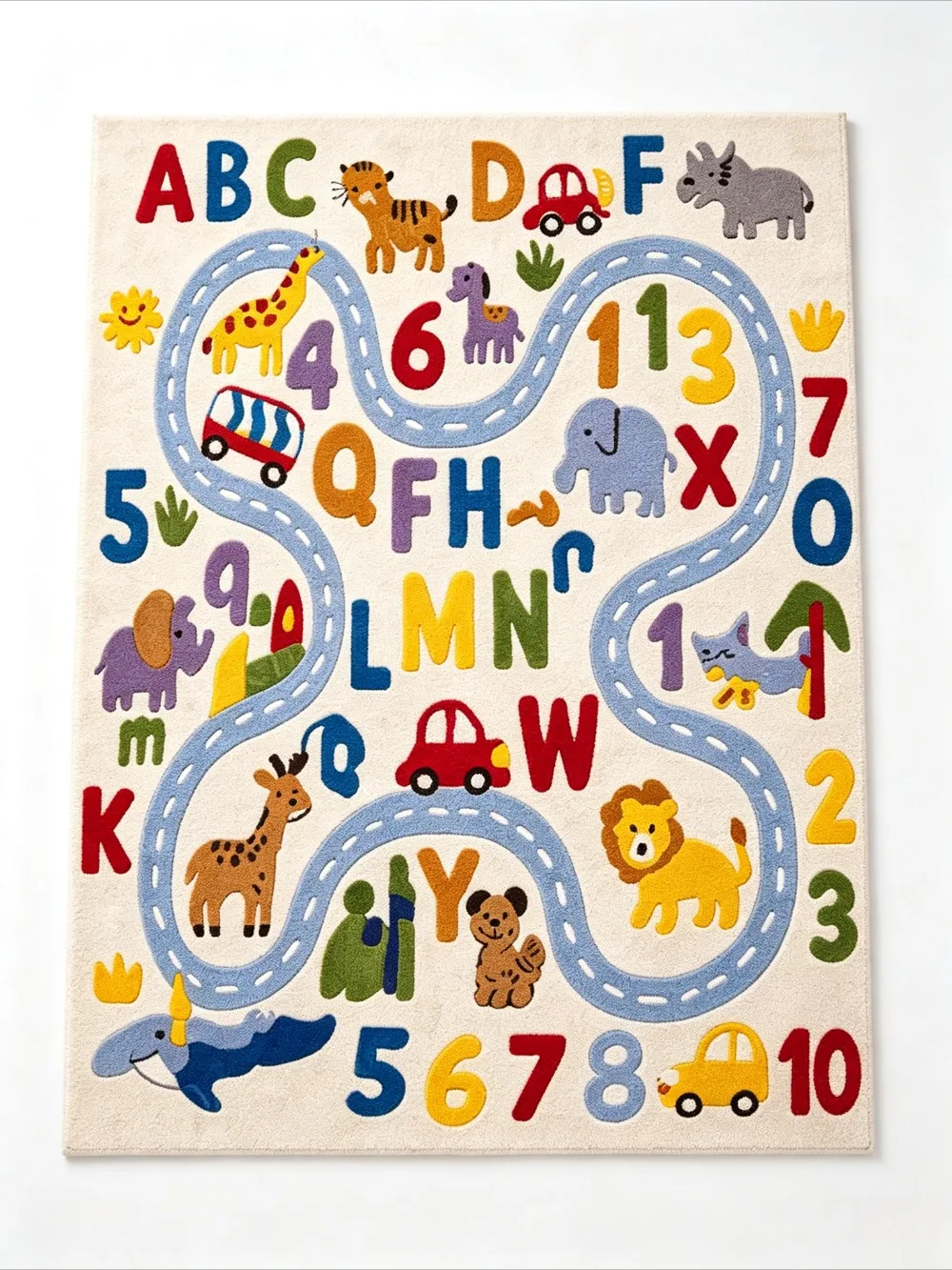 Living Room Rug Alphabet Letters Carpet Colorful Grid Soft Playroom Floor Mat NonSlip Educational Study Classroom Rug