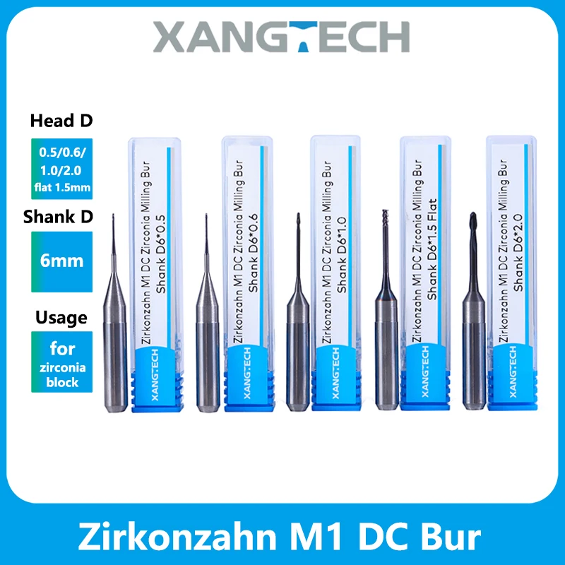 

Zirkonzahn M1 Фрезерные боры постоянного тока Стоматологические циркониевые сверла Фрезы 0,5/0,6/1,0/2,0 мм D6 для системы Cad/Cam