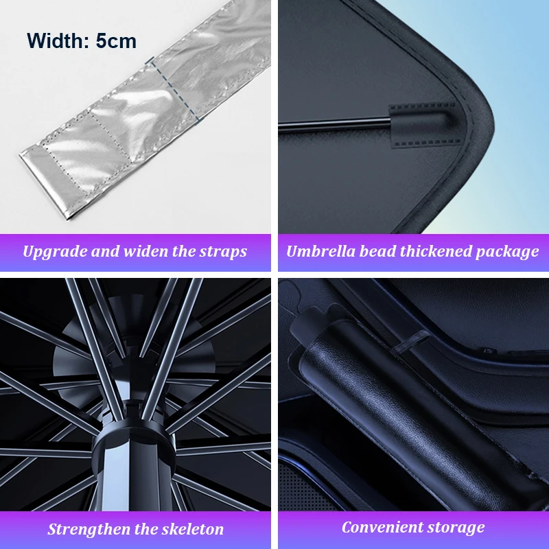 

For Renault Captur Koleos Kadjar Arkana Megane Dacia Car Front Windshield Sunshade Umbrella Foldable Parasol Uv Rays Protection