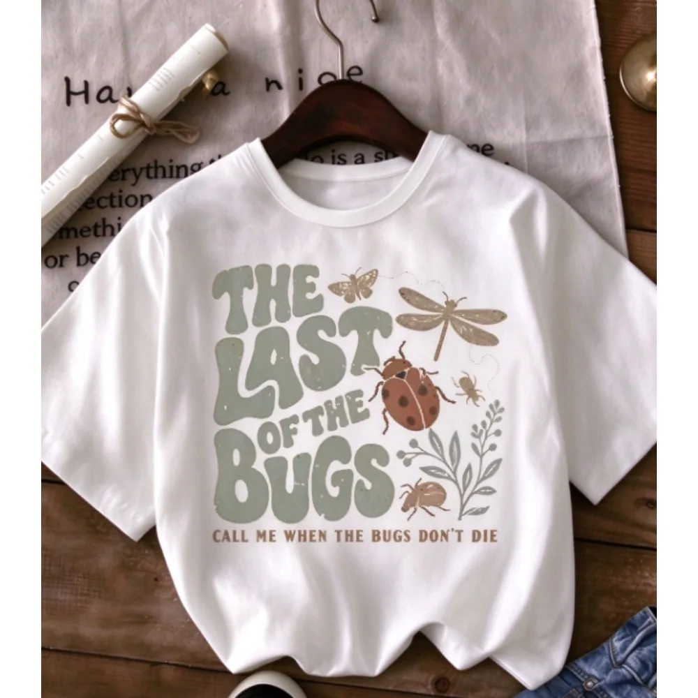 The Last Of The Bugs Retro Insect Graphic T Shirt Women Crew Neck Short Sleeve Tee Vintage Nature Bug Art Casual Daily Top