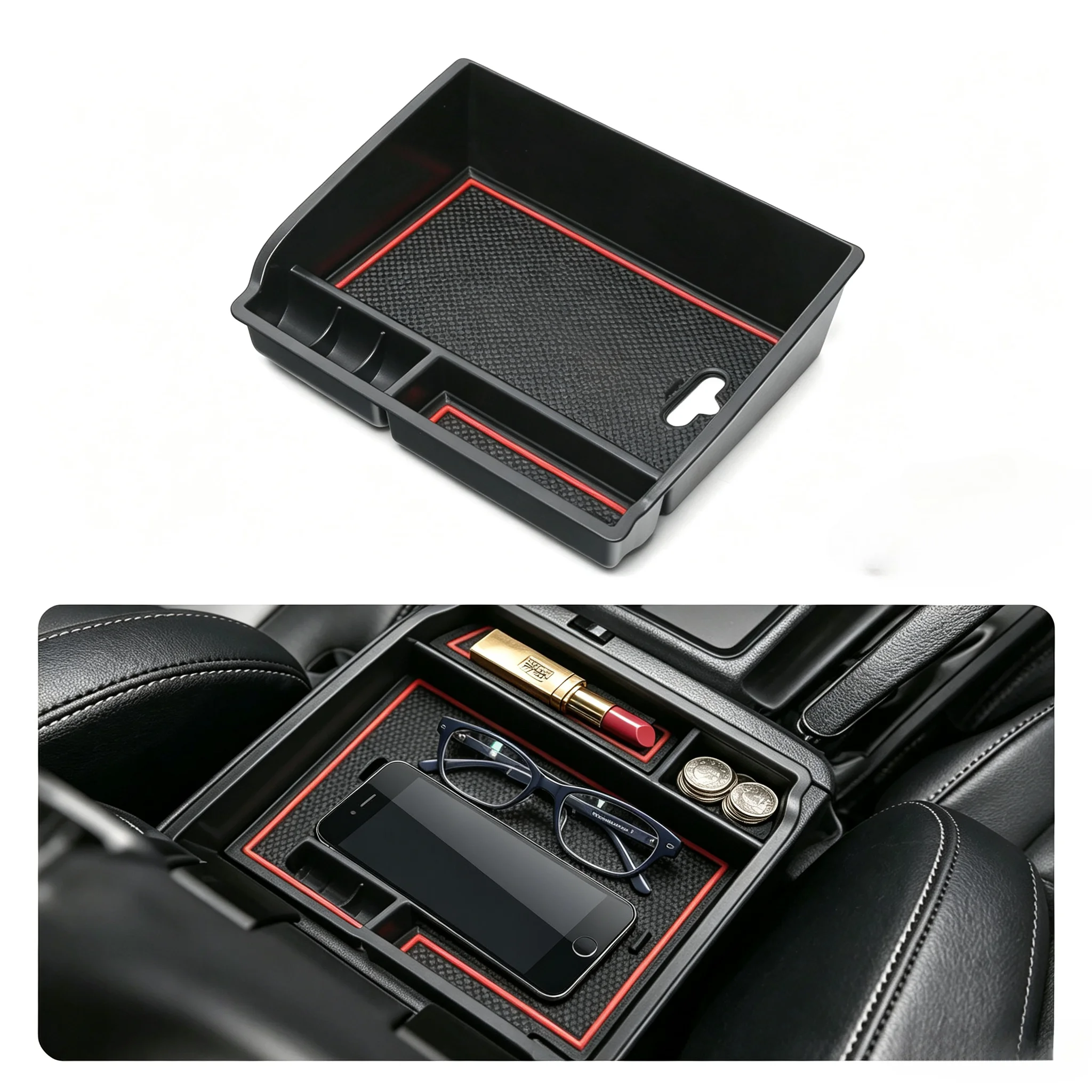 トヨタ-ハイラックス-2026用-車用アームレスト収納ボックス-センターコンソールインサートコンパートメントオーガナイザートレイ-内部整理アクセサリー
