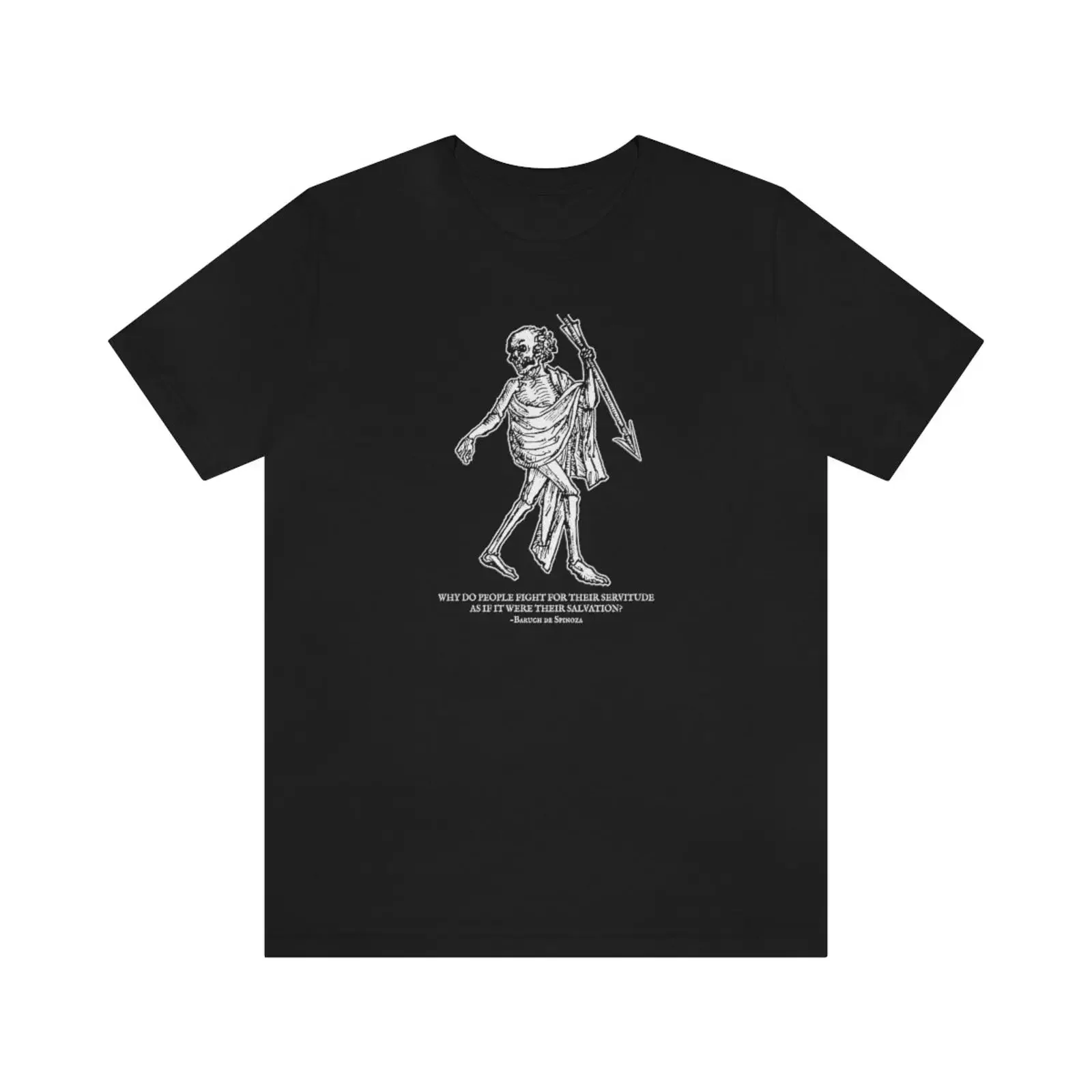 T-shirt Spinoza Wonders Salvation and Servitude Philosophy, vêtements vintage lavés, vêtements de créateur, streetwear graphique unisexe, doux