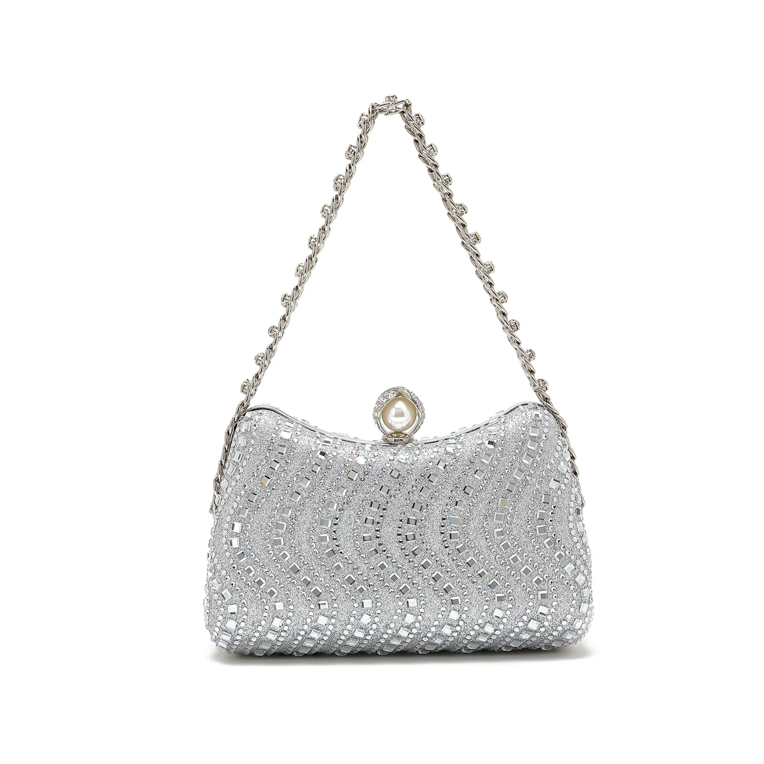 

Xiaoxiangfeng Rhinestone Decorative Dinner Bag Shiny Luxury Women's Fashion Temperament High Sense Handbag Hand Rhinestone Purse