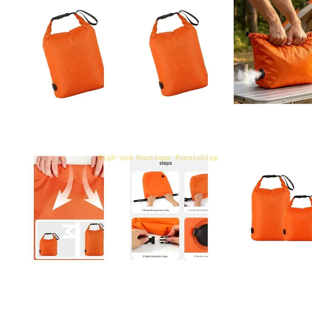 L9NB Camping Clothes Storage Bag with Manual Air Port, Roll Top Clip, Water Resistant Packing Bag Gear Uses Daily Travel