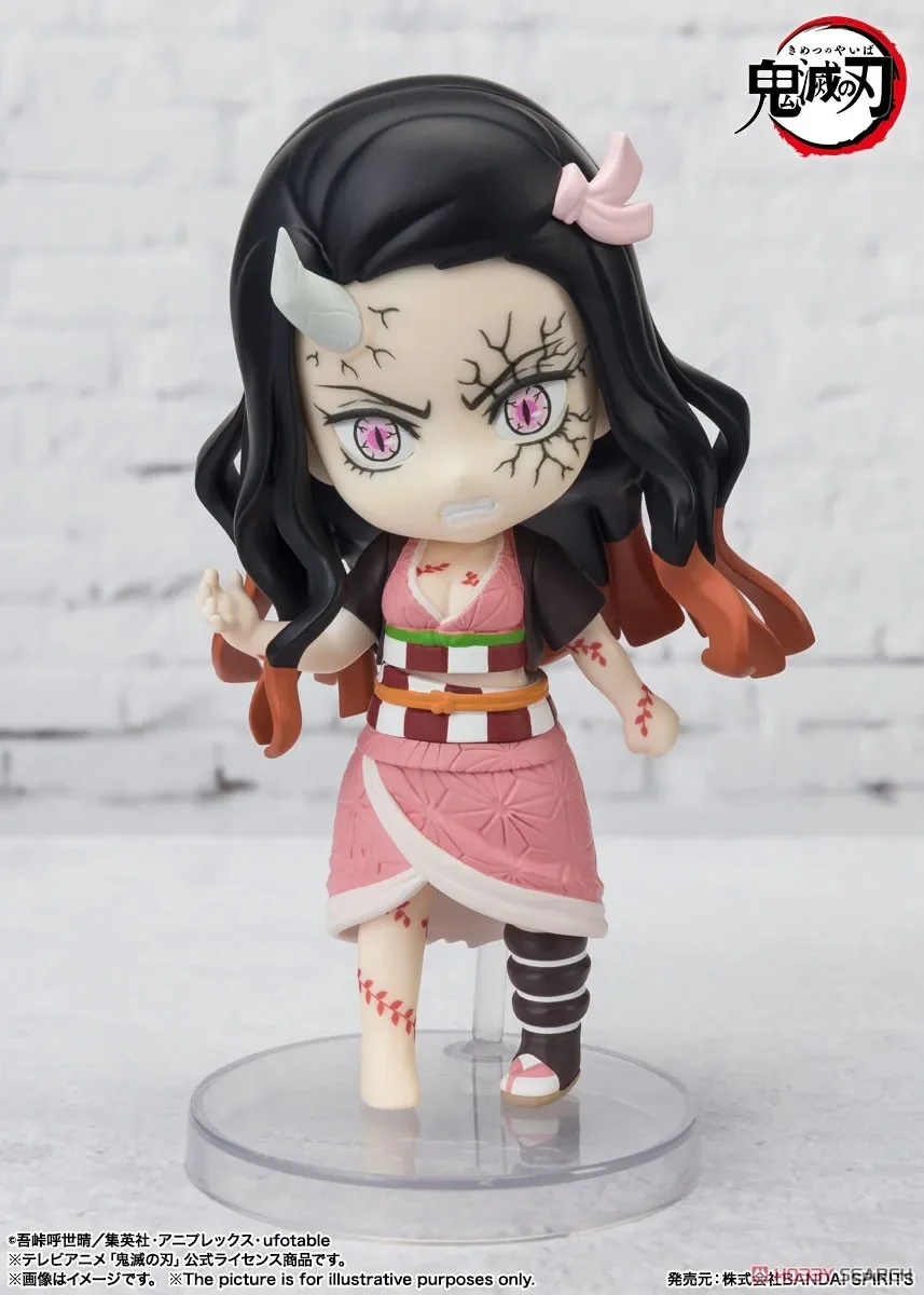 반다이 오리지널 피규어 미니 악마 슬레이어: Kimetsu no Yaiba Nezuko Kamado 악마 폼 애니메이션 액션 피규어 완성 모델