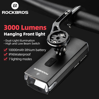 ROCKBROS 3000LM Bicycle Front Light 10000mAh Bicycle Light High Brightness Type-C Bike Lamp Road MTB Cycling Safety Front Lights