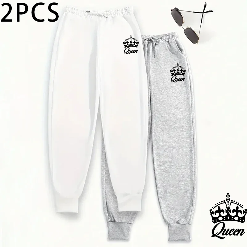 2025 New Womens Joggers 2 Piece Set Fleece Lined Sweatpants Fall Winter Thermal Lounge Pants Comfort Fit Trousers 2packs Bottoms