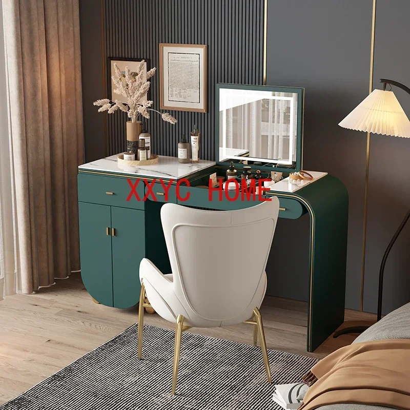 لوحة حجرية فاخرة خفيفة، شقة صغيرة، طاولة مكياج بسيطة وحديثة