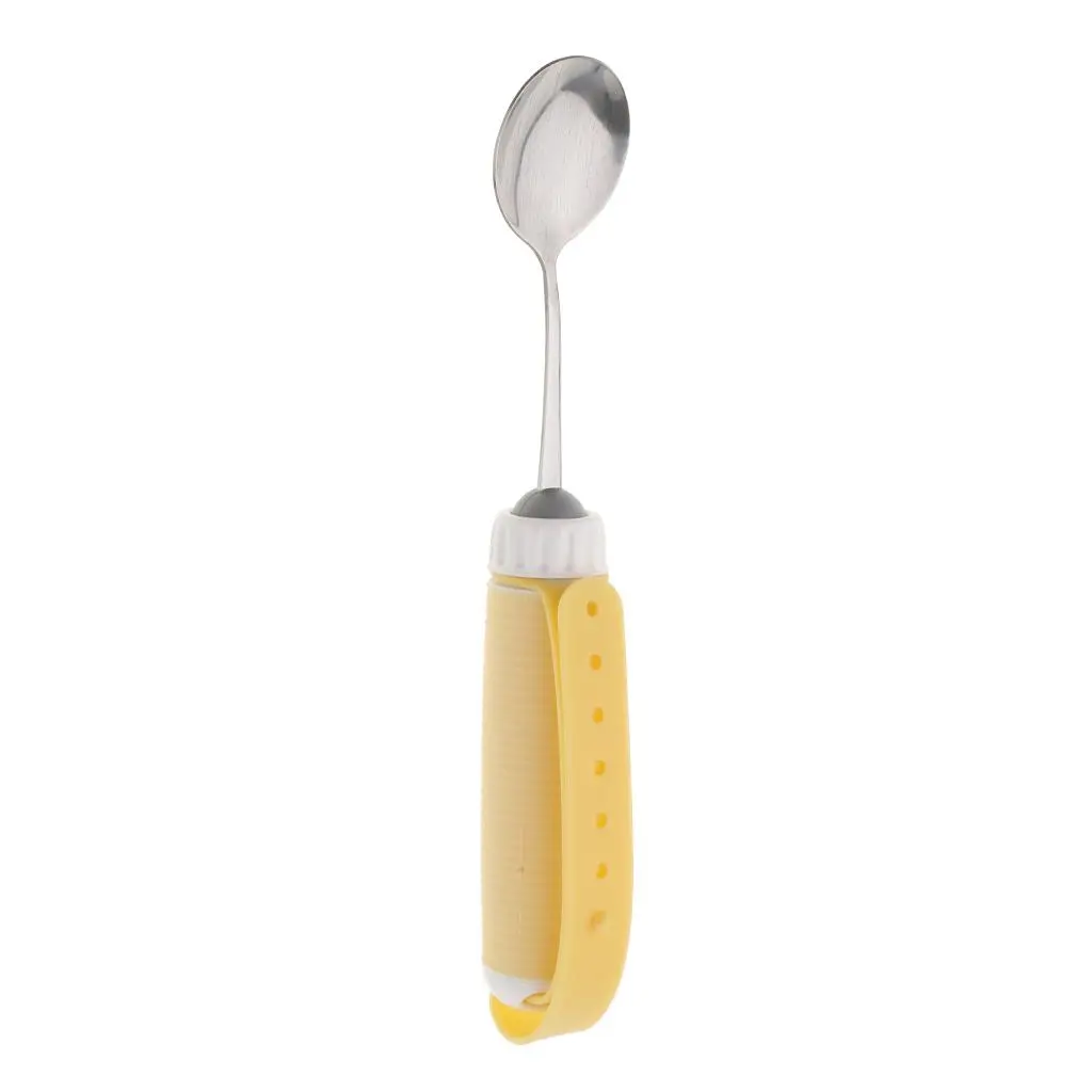

360 Degree Rotating Adaptive Spoon Dining Accessory Cutlery for Disabled People Stainless Steel Utensil for Elderly Children