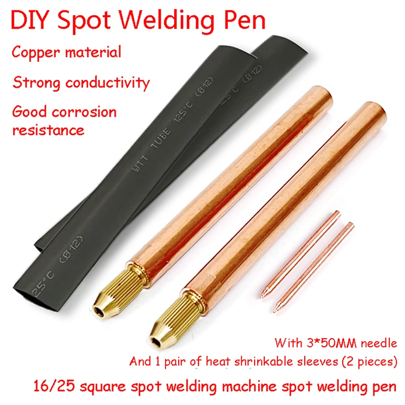 1Set Battery Spot Welding Pen Accessories Handheld Copper Belt 3mm Core DIY Point Touch Pen Thread Fixed