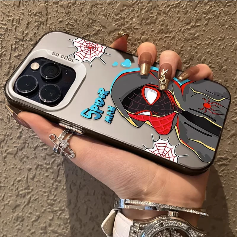 حافظة لهاتف آيفون 16e 16 15 14 13 12 11 Pro Max XS Max 7 8 Plus غطاء خلفي من السيليكون المقاوم للصدمات من Marvel Spider-Man Gwen