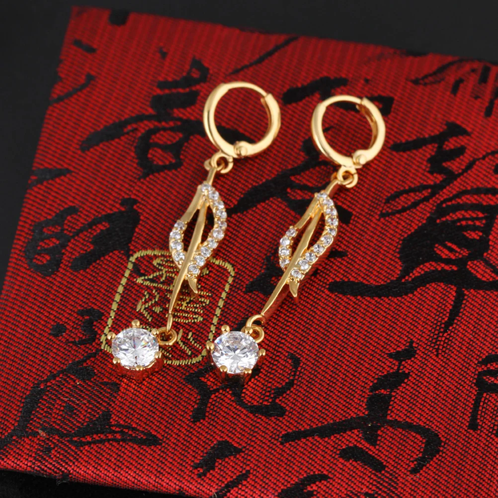 

1Pair Simple Zircon Earrings for Women Minimalist Hollow Circle Studs Elegant Jewelry for Casual Formal Outfits Gold