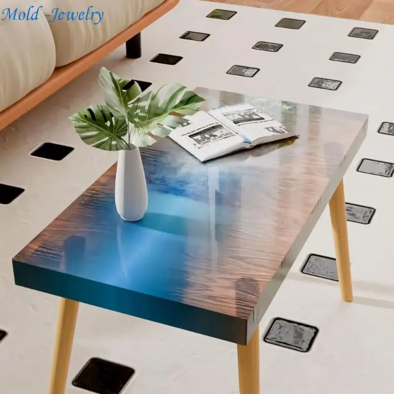 69HB Crafting Silicone Molds Large Table Moulds Desk Moulds Resin Rectangular Molds Unique Cutting Board Molds Plate Moulds